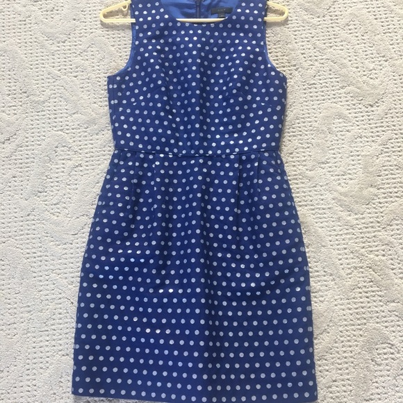 J Crew blue dress with metallic polka dots, size 2 - Picture 2 of 4